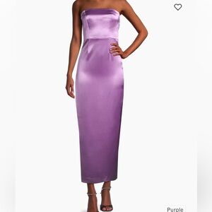 NWT MILLY Riva‎ Hammered Satin Strapless Dress